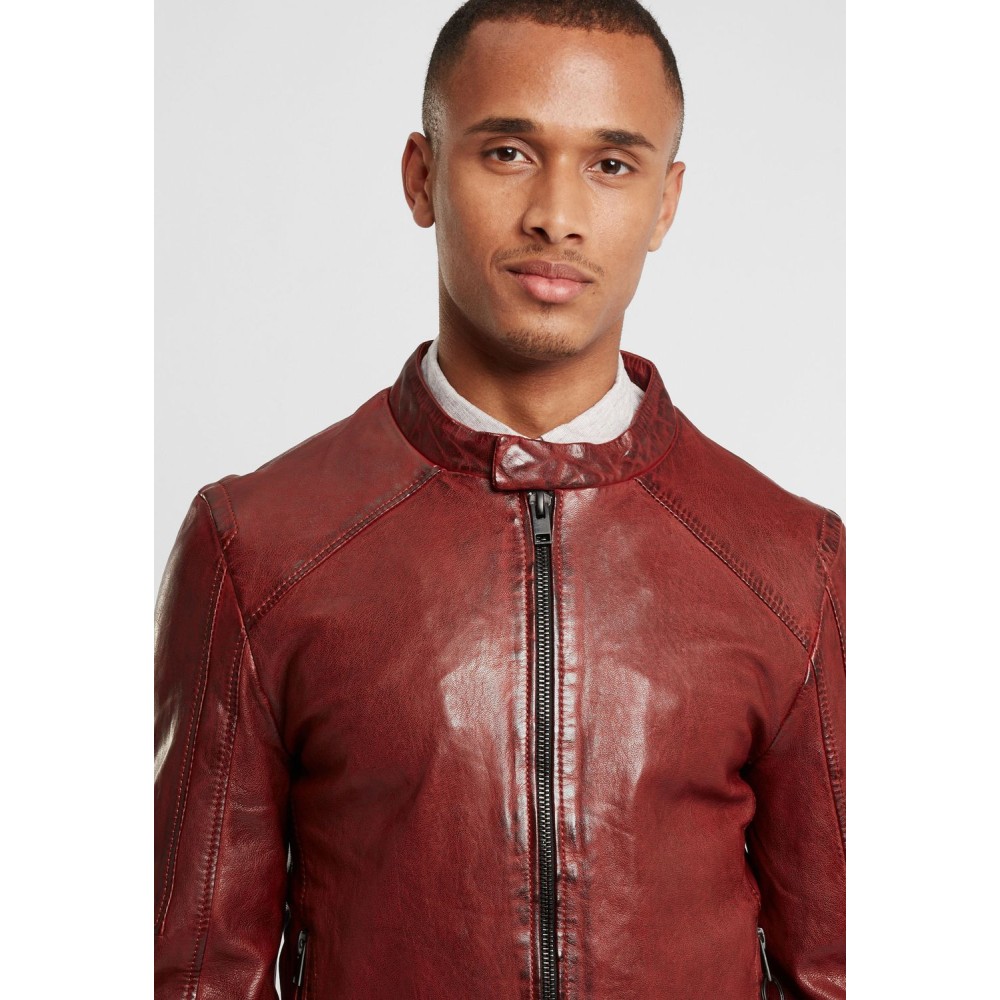 Geaca de Piele Barbati Gipsy Rosu Inchis G2BKrain SF LAMAXV geci de piele - readytowear.ro
