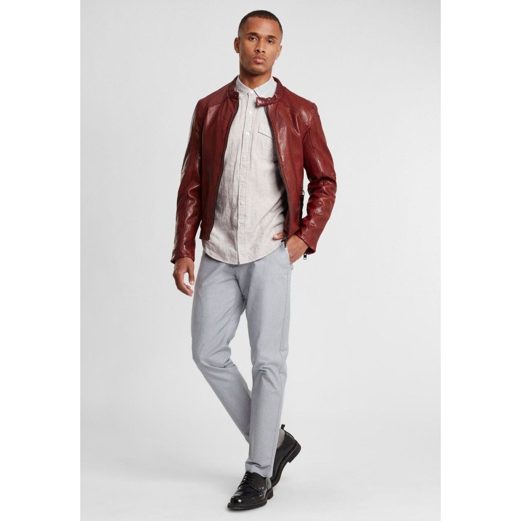 Geaca de Piele Barbati Gipsy Rosu Inchis G2BKrain SF LAMAXV – IMBRACAMINTE