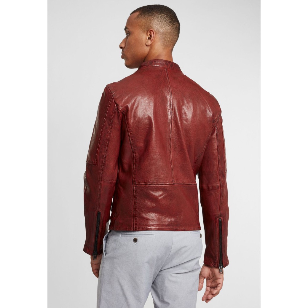 Geaca de Piele Barbati Gipsy Rosu Inchis G2BKrain SF LAMAXV – IMBRACAMINTE