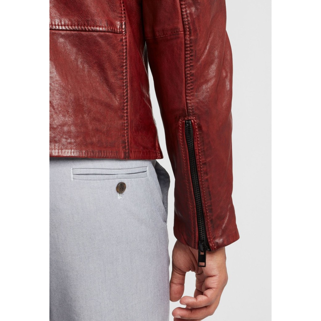Geaca de Piele Barbati Gipsy Rosu Inchis G2BKrain SF LAMAXV – IMBRACAMINTE