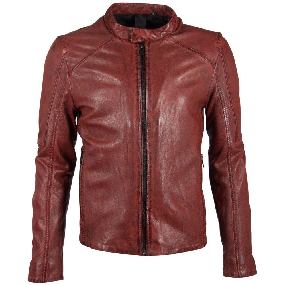 Geaca de Piele Barbati Gipsy Rosu Inchis G2BKrain SF LAMAXV Geaca de Piele Barbati Gipsy Rosu Inchis G2BKrain SF LAMAXV - readytowear