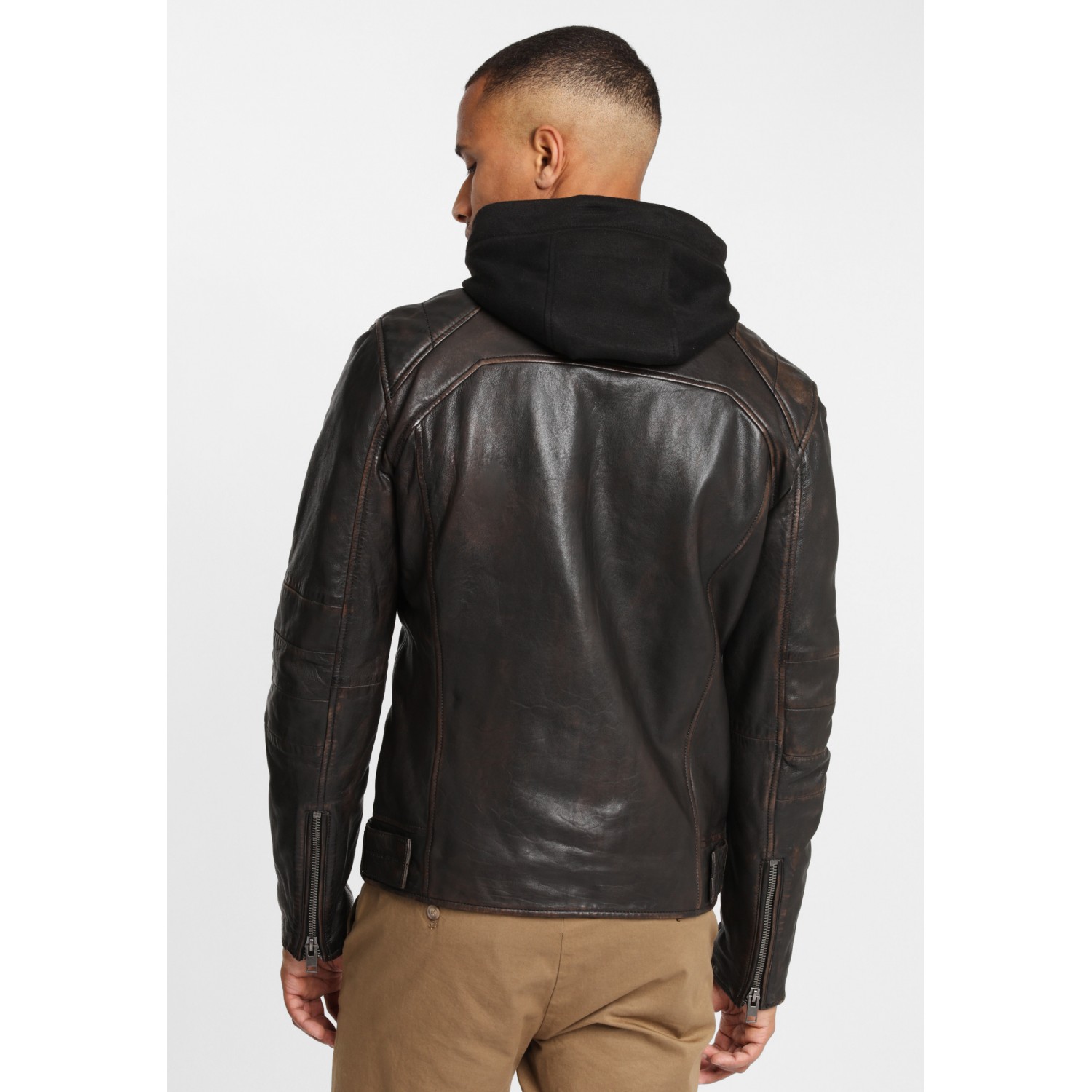 Geaca de Piele Naturala Barbati Gipsy Negru/Maro G2BLews SF LARETV – Black Friday