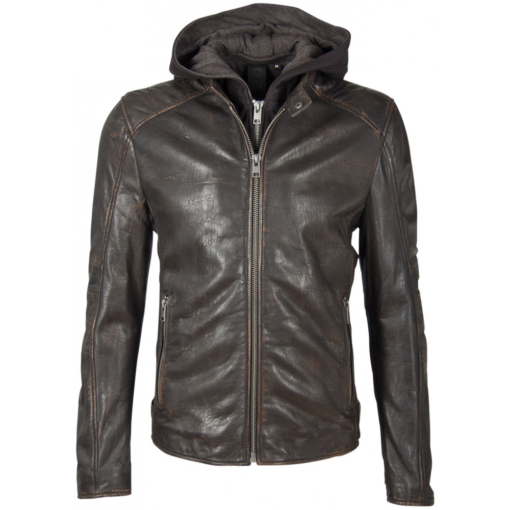 Geaca de Piele Naturala Barbati Gipsy Negru/Maro G2BLews SF LARETV Geaca de Piele Naturala Barbati Gipsy Negru/Maro G2BLews SF LARETV - readytowear