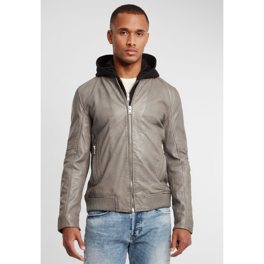 Geaca de Piele Barbati Gipsy Gri G2BNate SF LALUV geci de piele - readytowear.ro