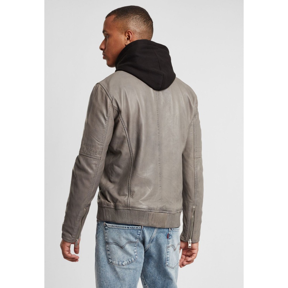 Geaca de Piele Barbati Gipsy Gri G2BNate SF LALUV geci de piele - readytowear.ro