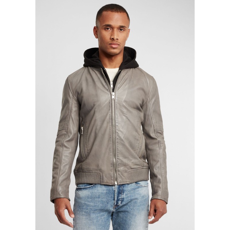 Geaca de Piele Barbati Gipsy Gri G2BNate SF LALUV – IMBRACAMINTE