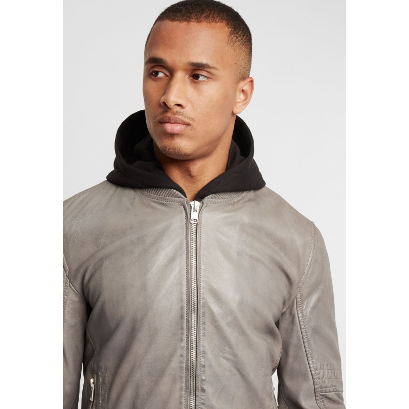 Geaca de Piele Barbati Gipsy Gri G2BNate SF LALUV – IMBRACAMINTE