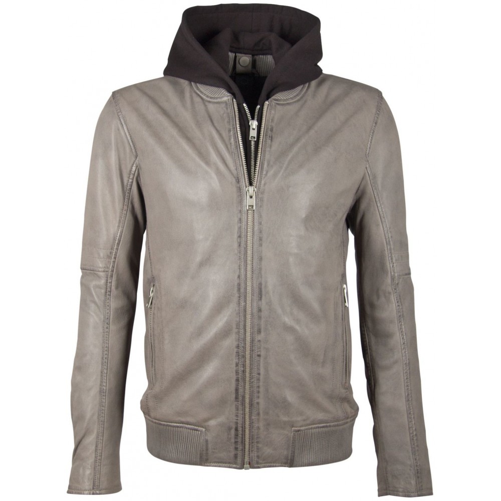 Geaca de Piele Barbati Gipsy Gri G2BNate SF LALUV - readytowear