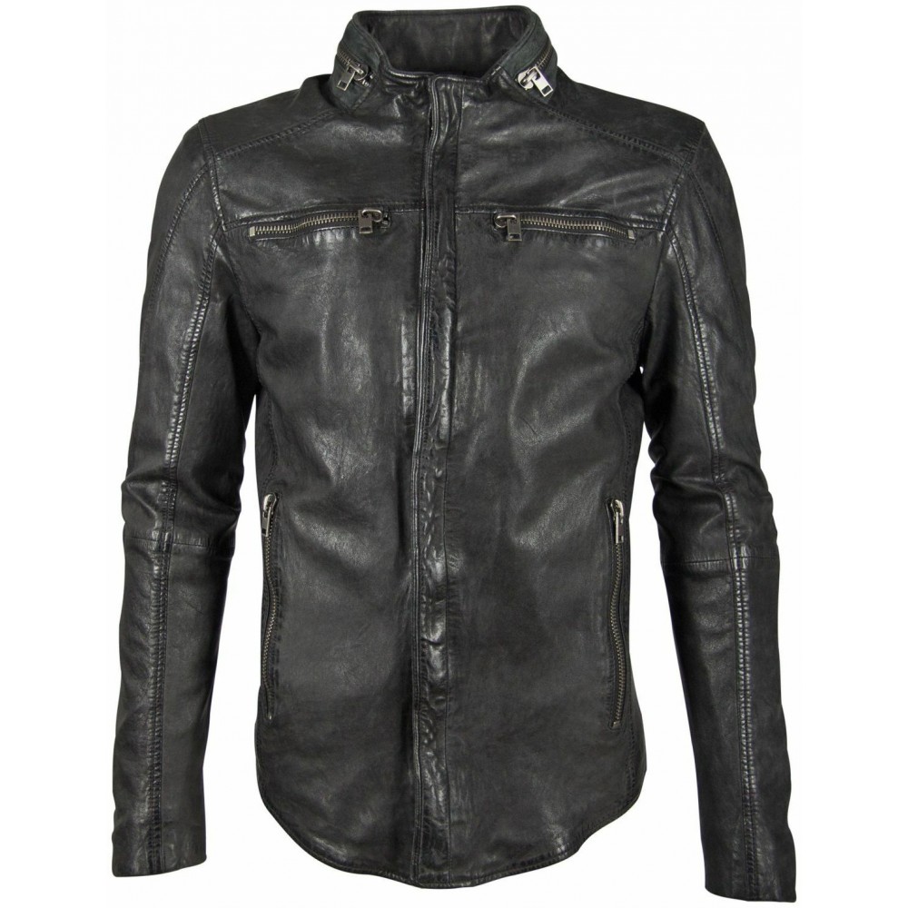 Geaca de Piele Naturala Barbati Gipsy Neagra G2BTallan SF LSWV Geaca de Piele Naturala Barbati Gipsy Neagra G2BTallan SF LSWV - readytowear