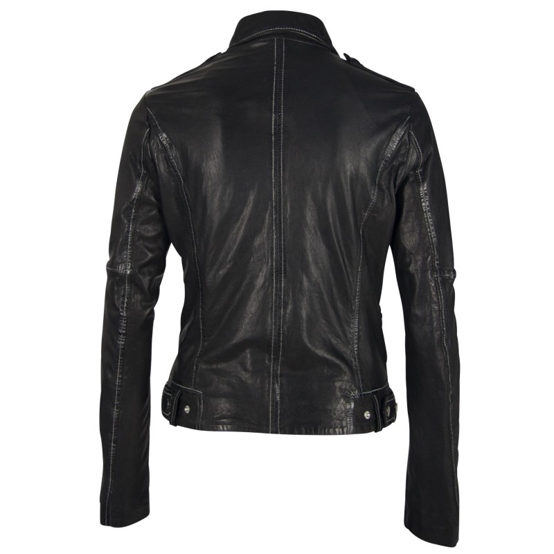 Geaca de Piele Naturala Dama Gipsy Neagra G2GZhuri SF LDRV – IMBRACAMINTE