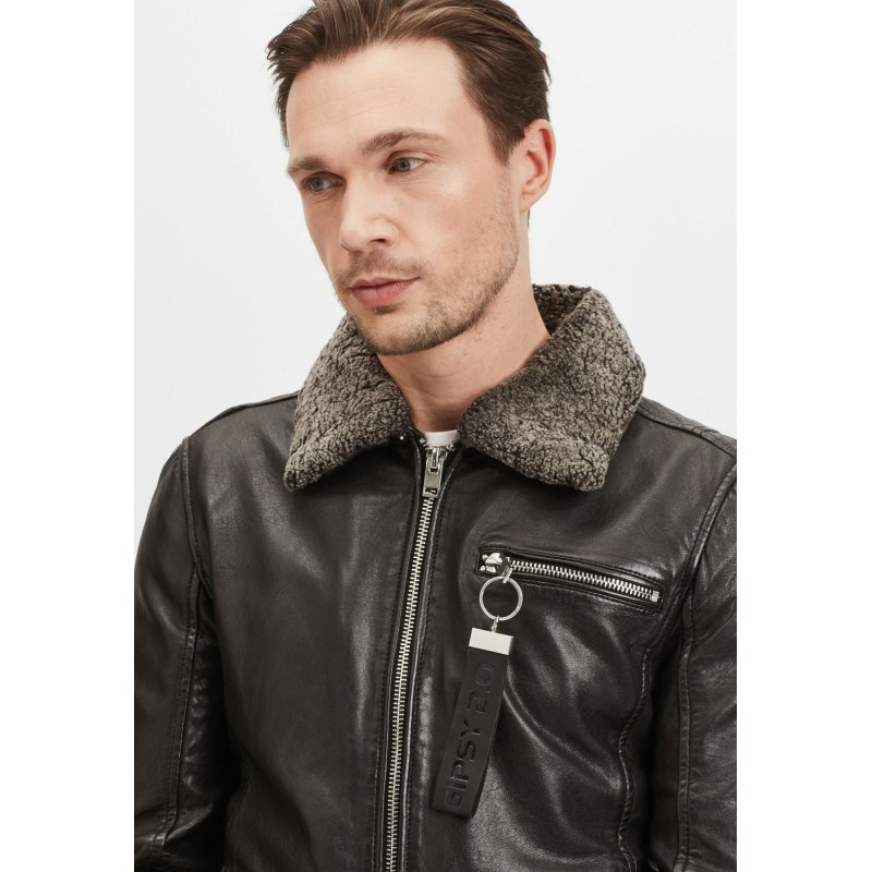 Geaca de Iarna din Piele Barbati Gipsy Neagra G2MFelan – Black Friday Geaca de Iarna din Piele Barbati Gipsy Neagra G2MFelan – Black Friday