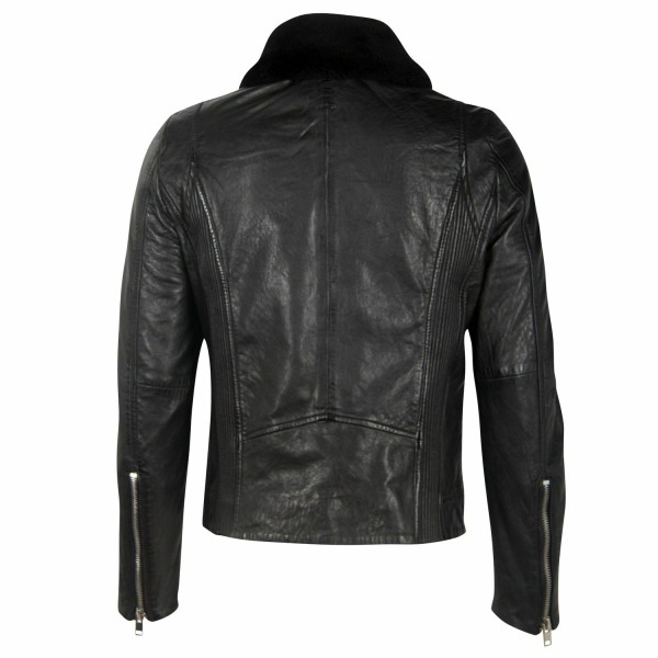 Geaca de Iarna din Piele Barbati Gipsy Neagra G2MFelan – IMBRACAMINTE — fotografia 2