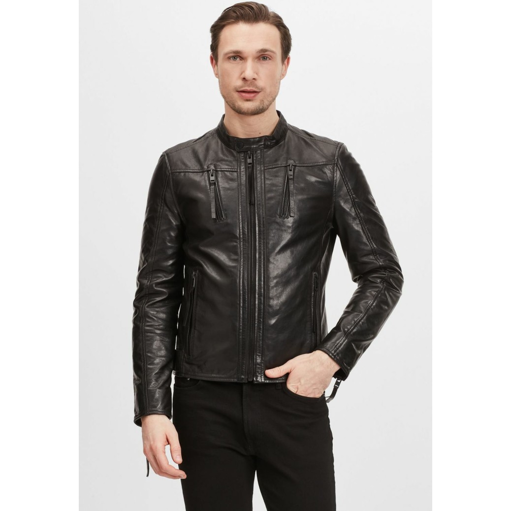 Geaca de Piele Barbati Gipsy Neagra G2MJoron – IMBRACAMINTE