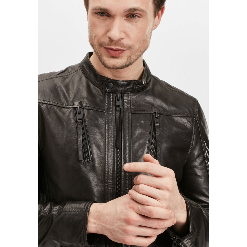 Geaca de Piele Barbati Gipsy Neagra G2MJoron – IMBRACAMINTE