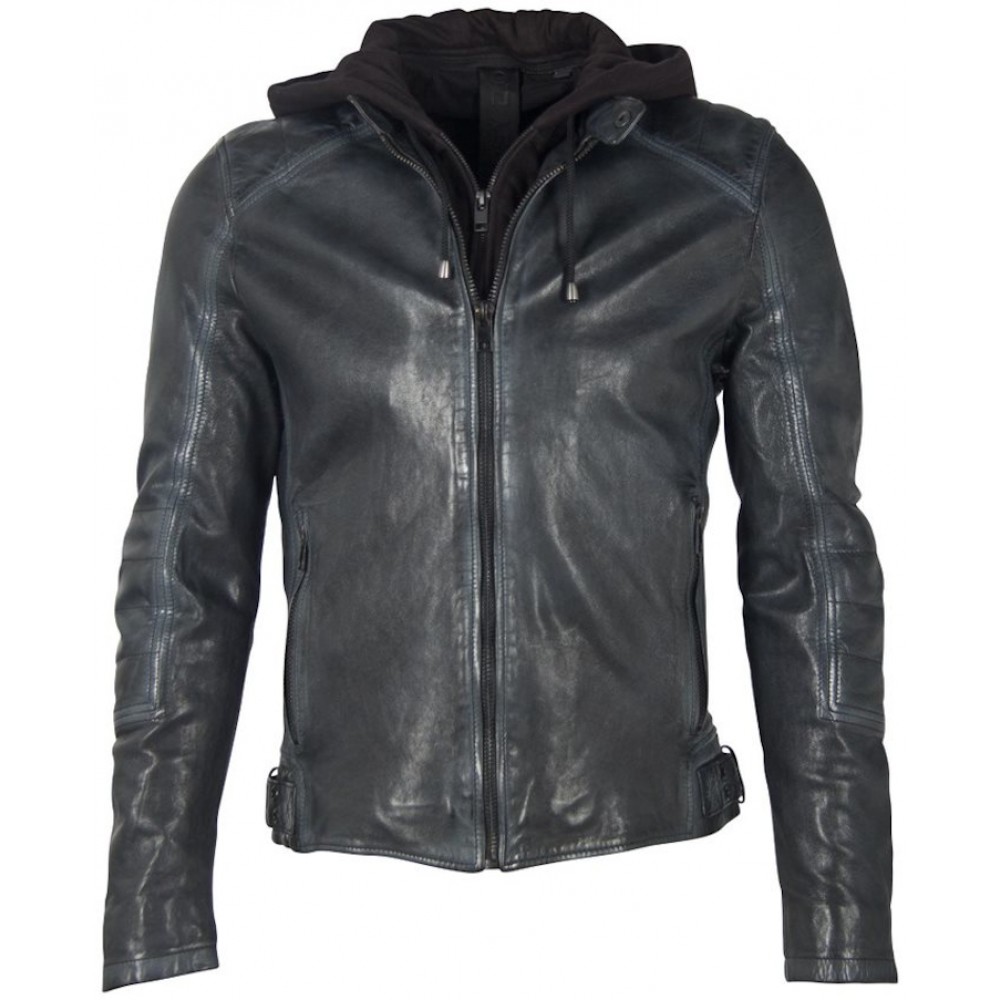 Geaca de Piele Barbati Gipsy Antracit G2MKallan SF LARETV - readytowear.ro