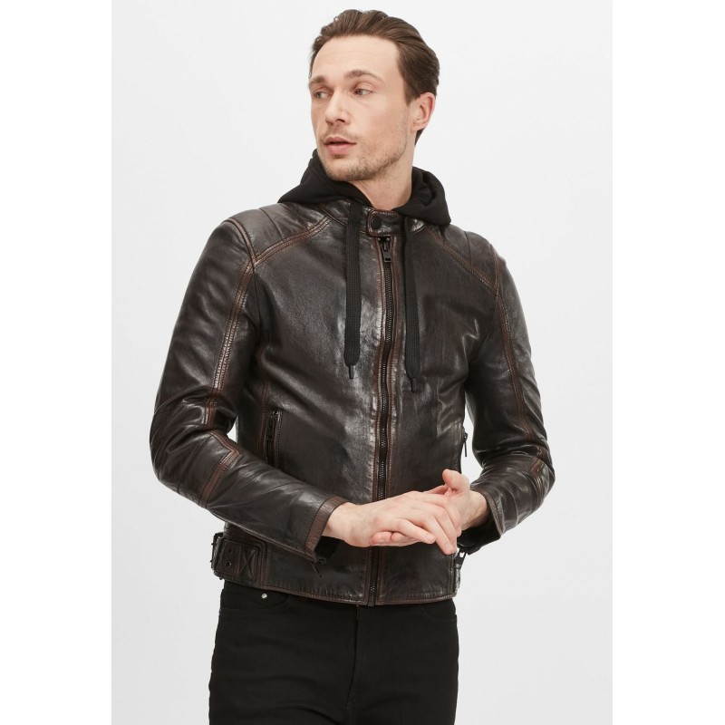Geaca de Piele Barbati Gipsy Maro Inchis G2MKallan SF LARETV – IMBRACAMINTE