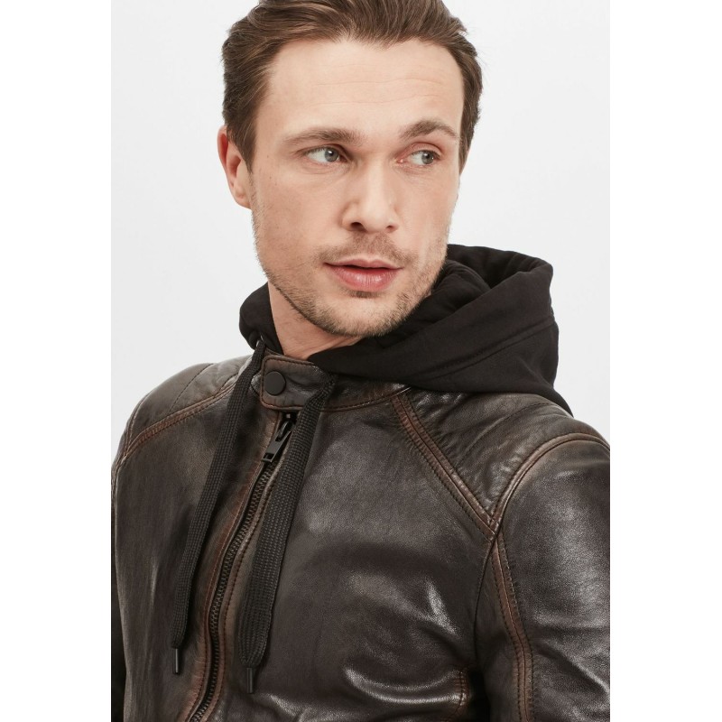 Geaca de Piele Barbati Gipsy Maro Inchis G2MKallan SF LARETV – IMBRACAMINTE