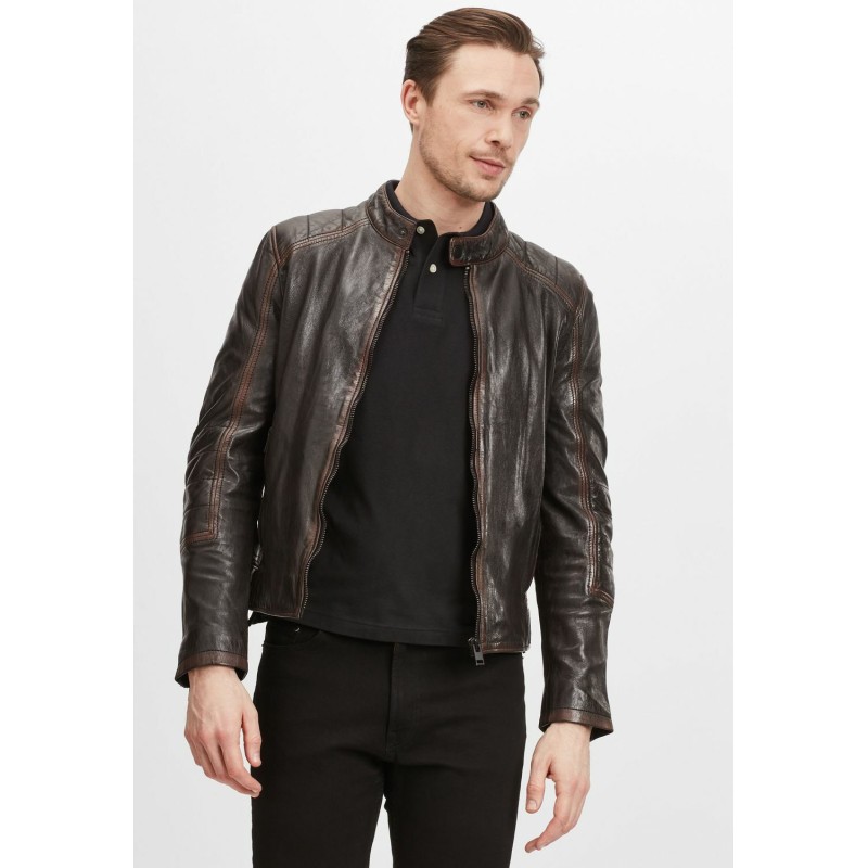 Geaca de Piele Barbati Gipsy Maro Inchis G2MKallan SF LARETV – IMBRACAMINTE