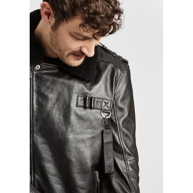 Geaca de Piele Barbati Gipsy Neagra G2MLuran – IMBRACAMINTE