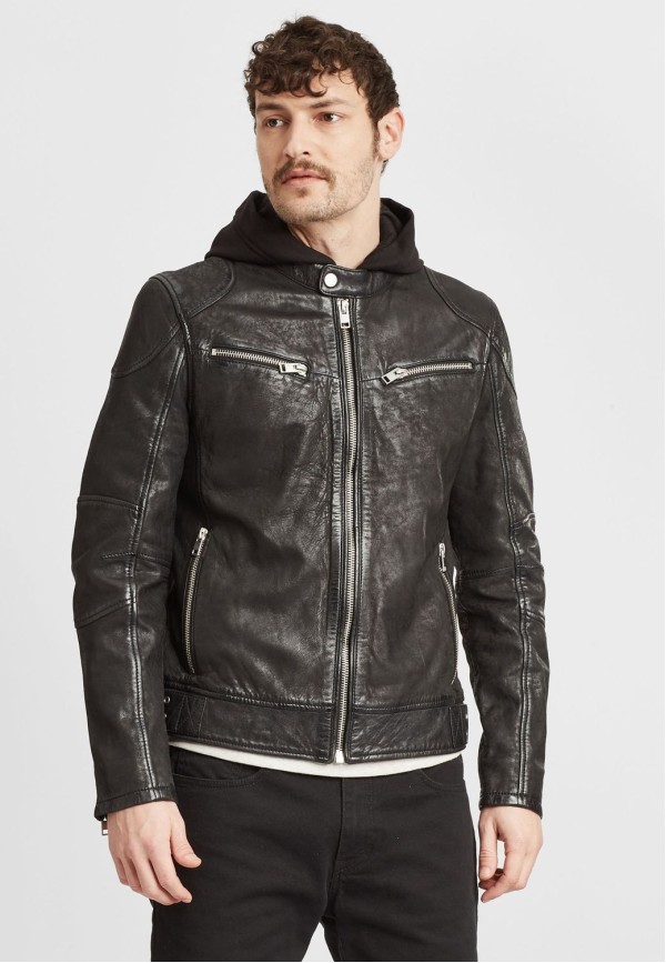 Geaca de Piele Barbati Gipsy Neagra G2MRayko – IMBRACAMINTE — fotografia 4