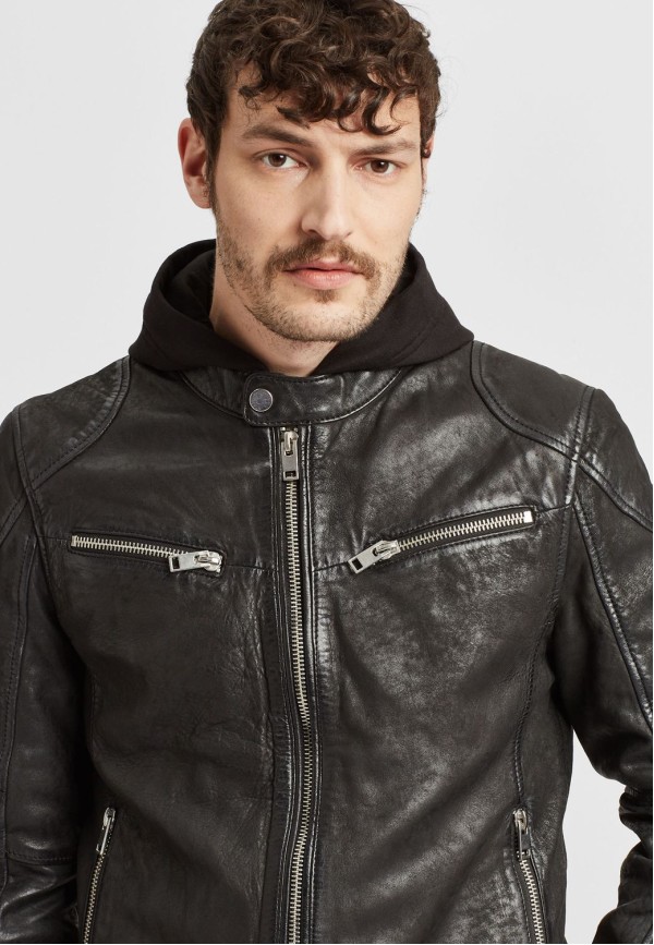Geaca de Piele Barbati Gipsy Neagra G2MRayko – IMBRACAMINTE — fotografia 6