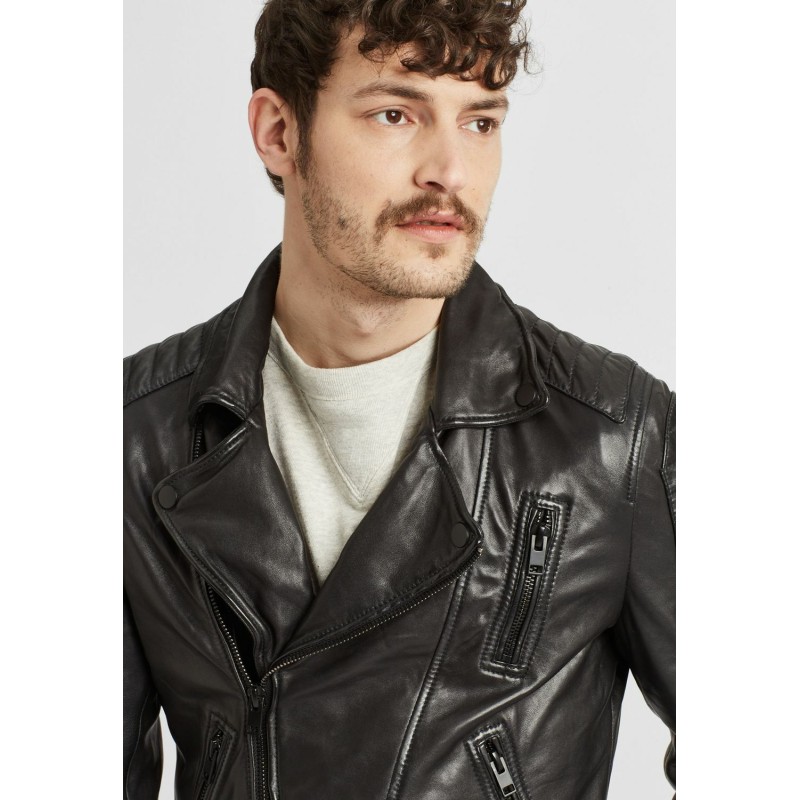 Geaca de Piele Naturala Barbati Gipsy Neagra G2MRudy SF LWV – IMBRACAMINTE