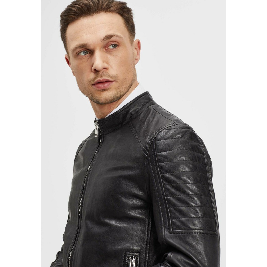 Geaca de Piele Barbati Gipsy Neagra G2MSomin – IMBRACAMINTE