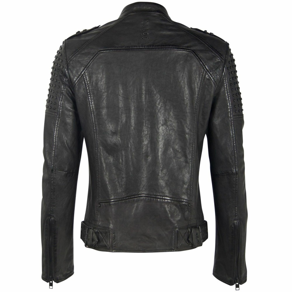 Geaca de Piele Barbati Gipsy Neagra G2MTrian SF LASARV geci de piele - readytowear.ro