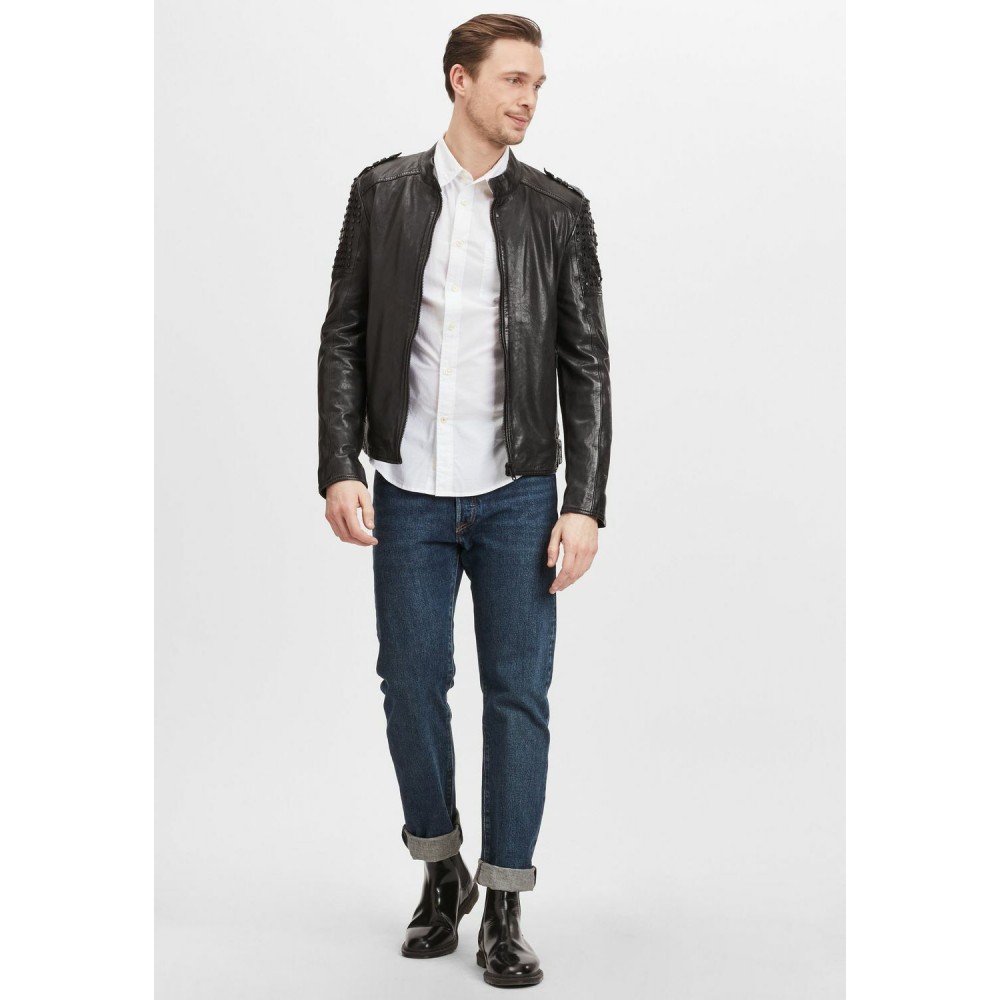 Geaca de Piele Barbati Gipsy Neagra G2MTrian SF LASARV geci de piele - readytowear.ro