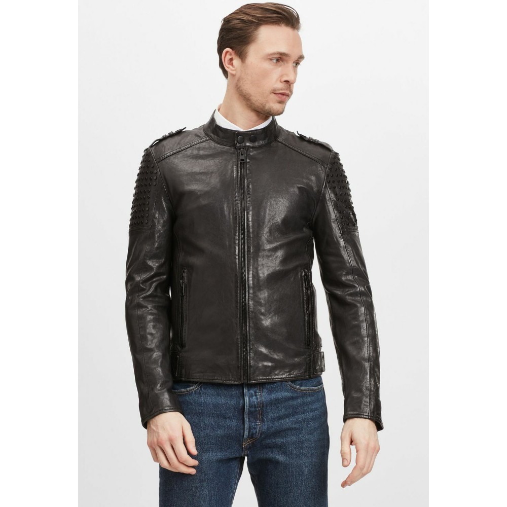 Geaca de Piele Barbati Gipsy Neagra G2MTrian SF LASARV geci de piele - readytowear.ro
