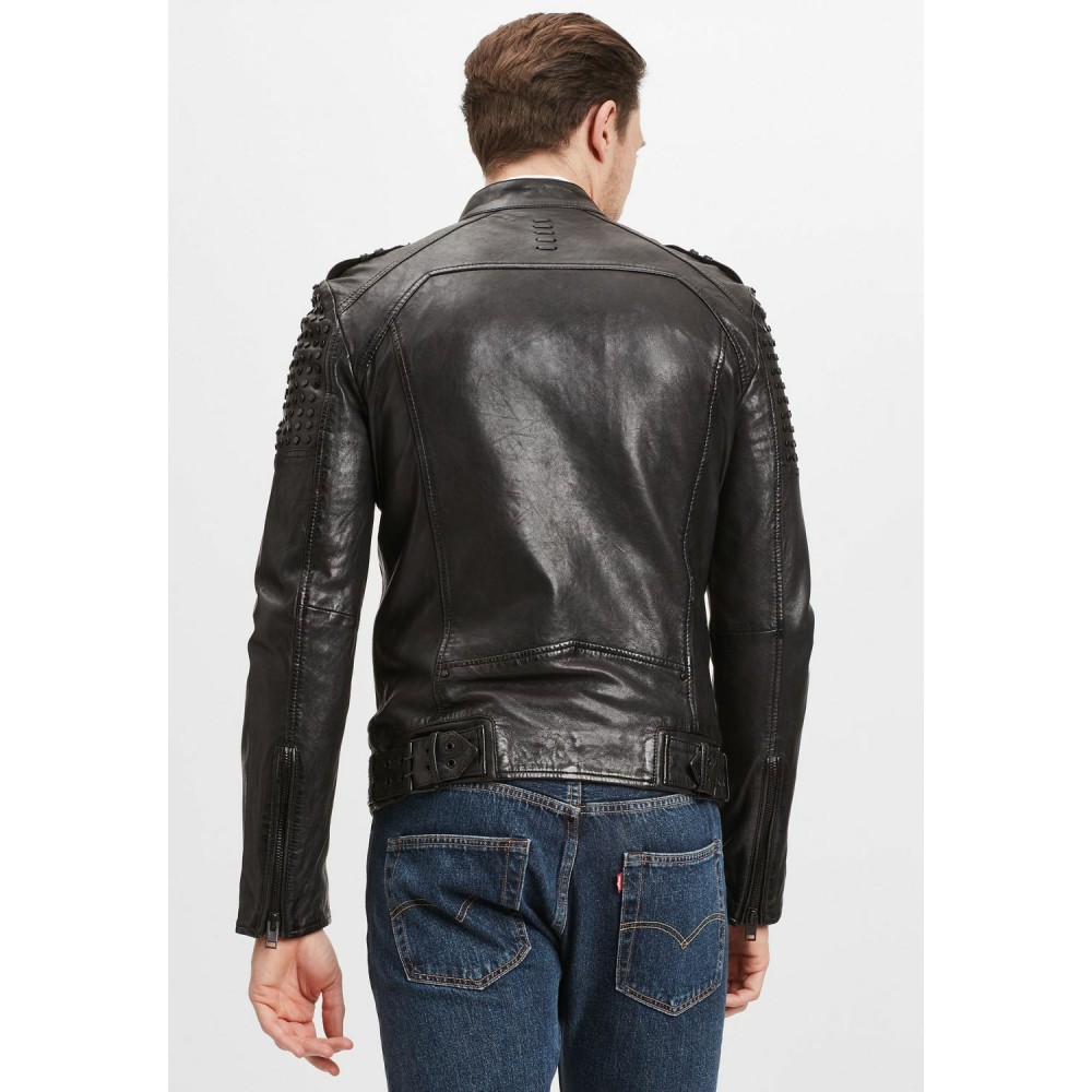 Geaca de Piele Barbati Gipsy Neagra G2MTrian SF LASARV geci de piele - readytowear.ro