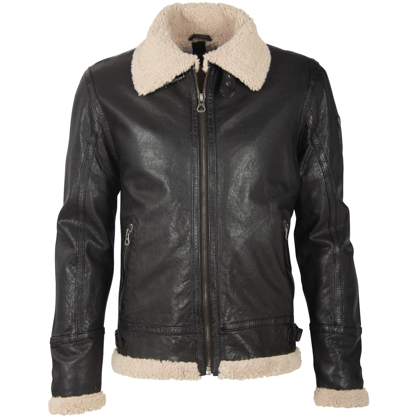 Geaca de Piele Naturala Barbati Gipsy Neagra GBAirforce LAPRAV W – Black Friday