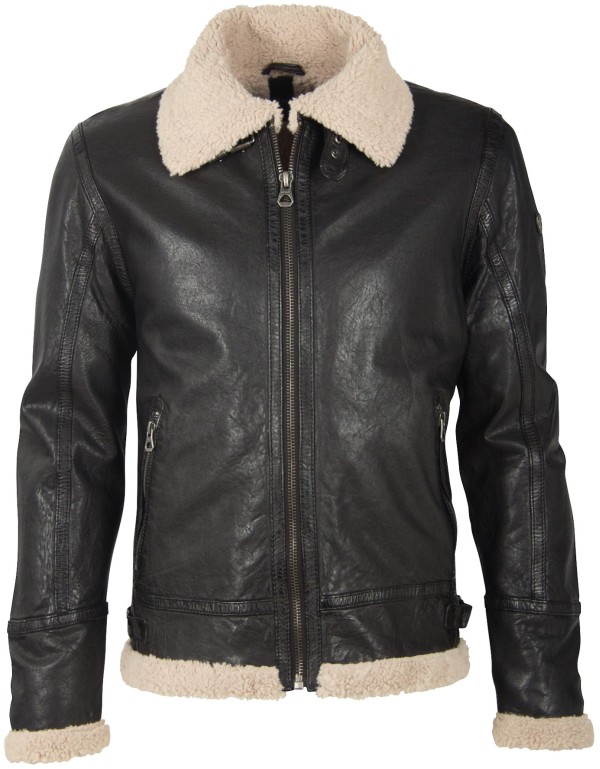 Geaca de Piele Naturala Barbati Gipsy Neagra GBAirforce LAPRAV W – Black Friday — fotografia 1