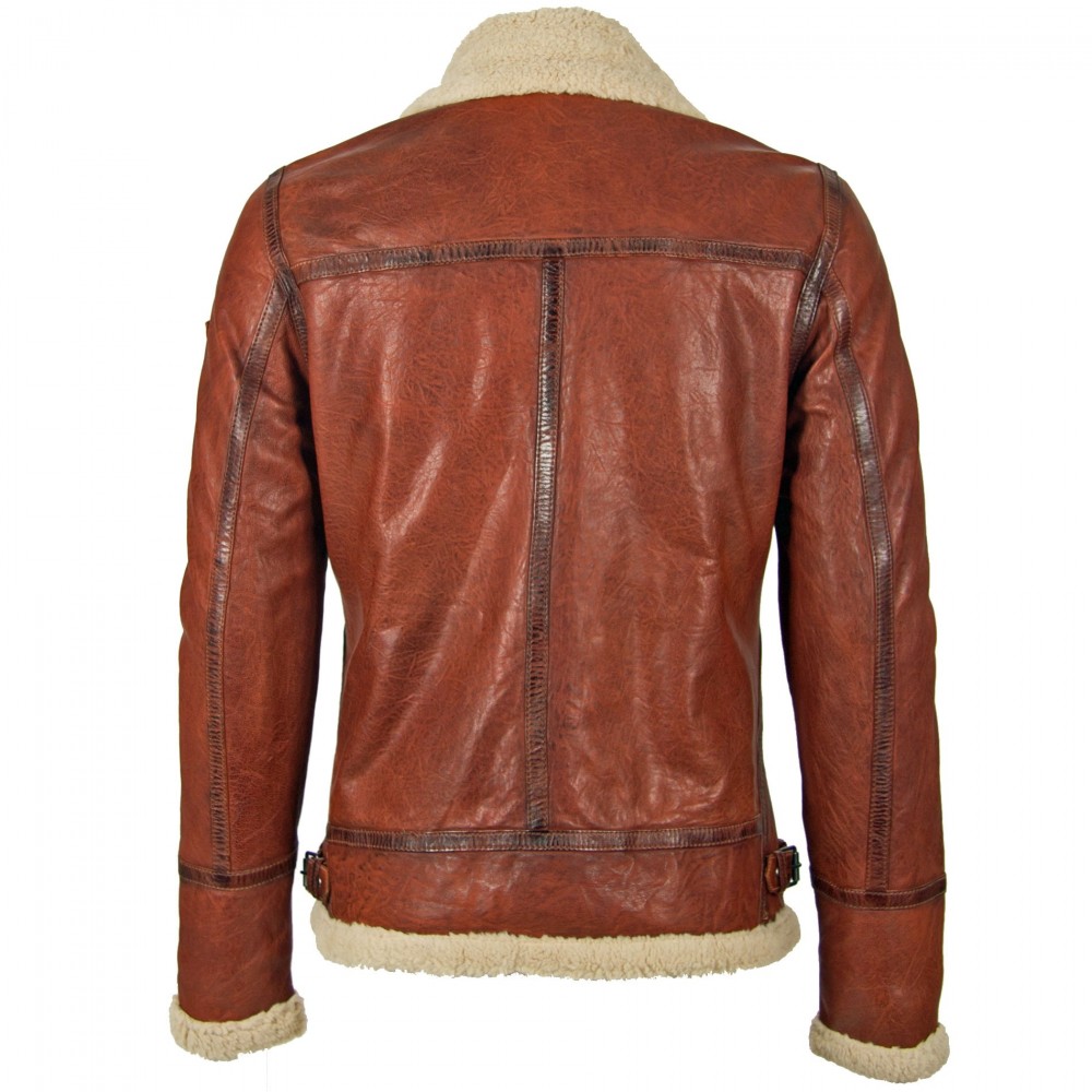 Geaca de Piele Barbati Gipsy Coniac Inchis GBAirforce LAPRAV W geci de piele - readytowear.ro