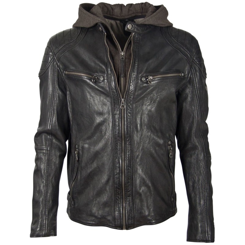 Geaca de Piele Barbati Gipsy Neagra GBArlo – IMBRACAMINTE