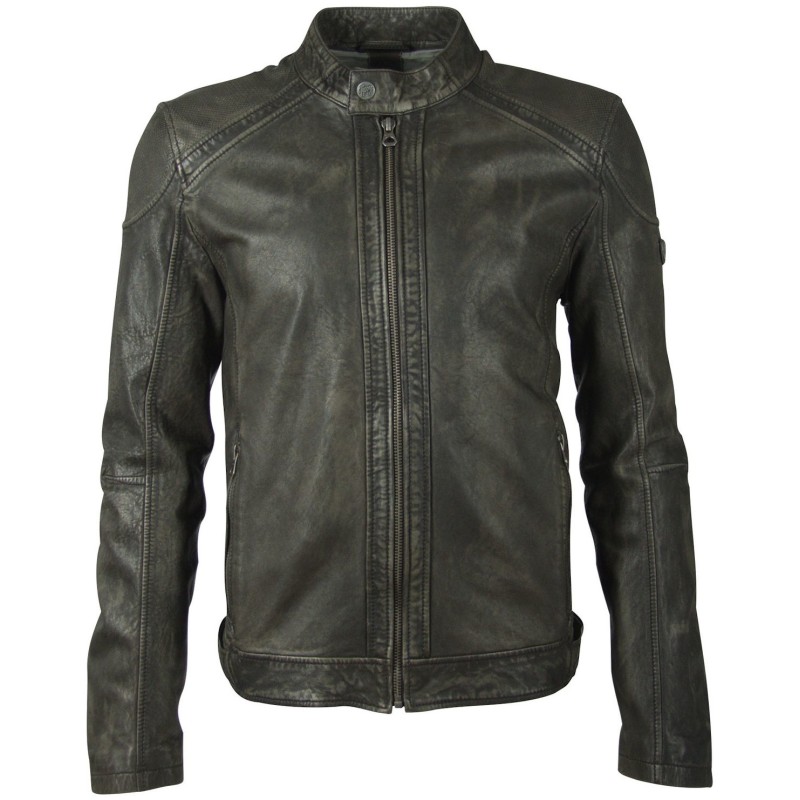 Geaca de Piele Barbati Gipsy Negru/Gri GBArnie NSLROV – IMBRACAMINTE