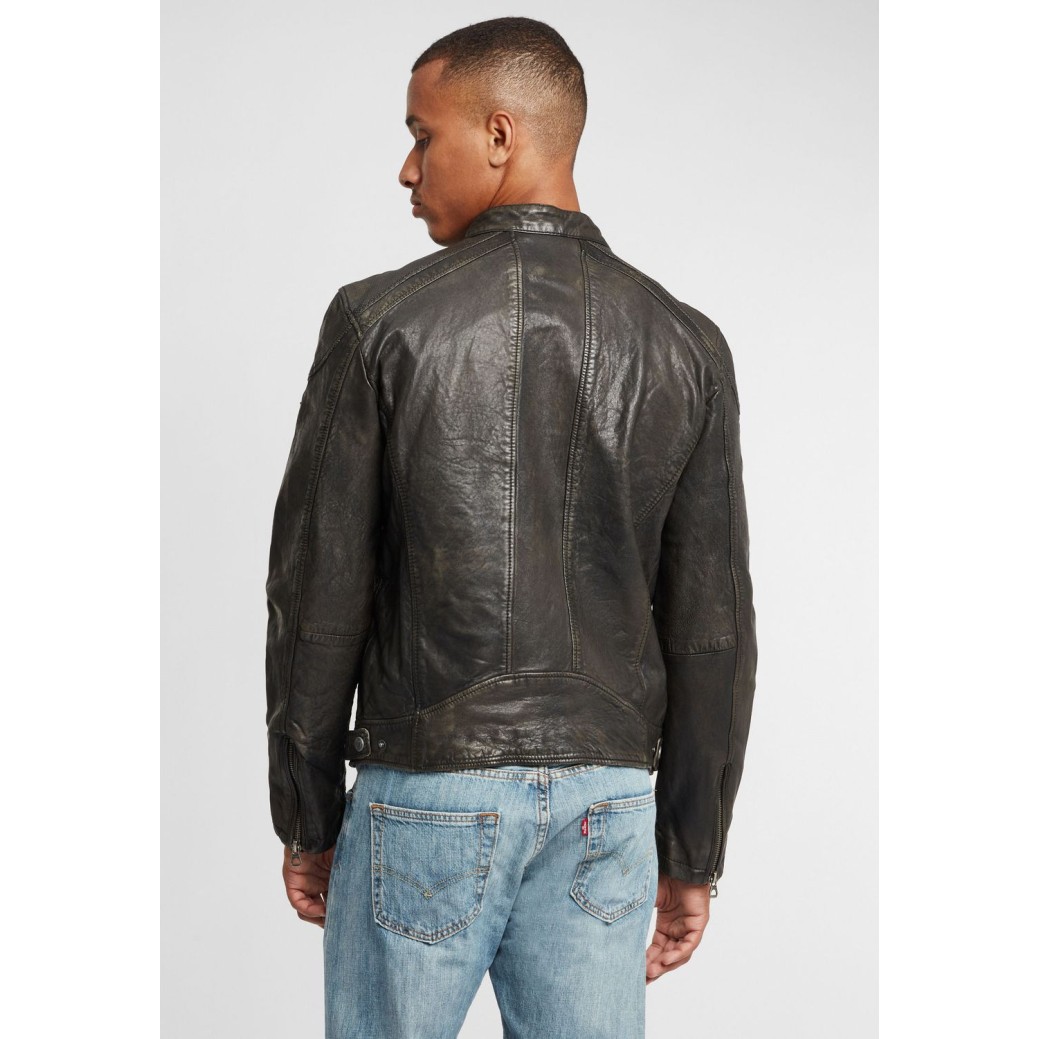 Geaca de Piele Barbati Gipsy Negru/Gri GBArnie NSLROV – IMBRACAMINTE