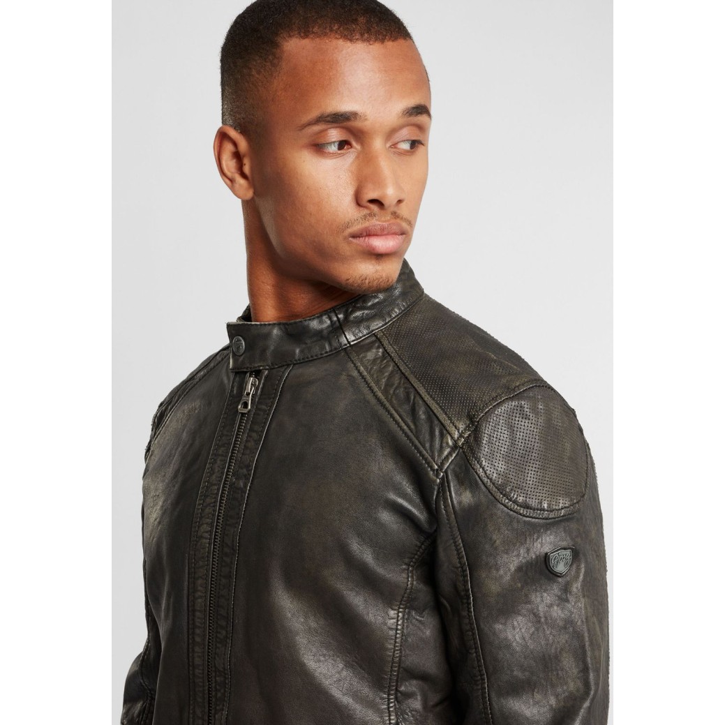 Geaca de Piele Barbati Gipsy Negru/Gri GBArnie NSLROV – IMBRACAMINTE