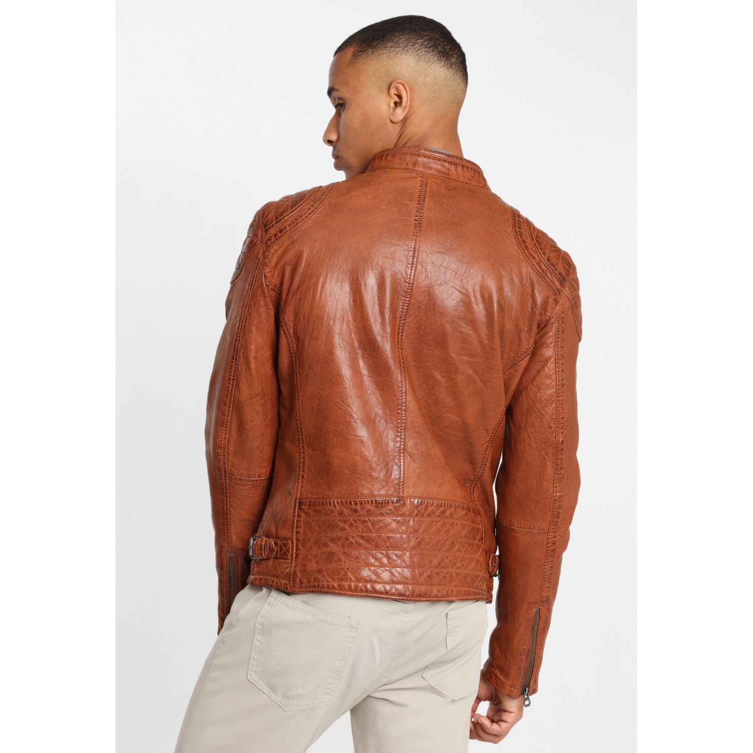 Geaca de Piele Naturala Barbati Gipsy Coniac GBArny STUV – IMBRACAMINTE