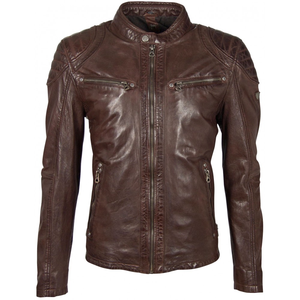 Geaca de Piele Naturala Barbati Gipsy Maro Inchis GBArny STUV Geaca de Piele Naturala Barbati Gipsy Maro Inchis GBArny STUV - readytowear.ro
