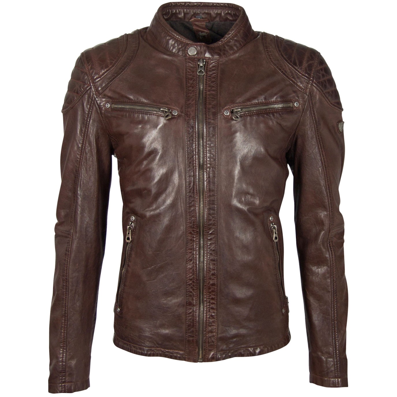 Geaca de Piele Naturala Barbati Gipsy Maro Inchis GBArny STUV – IMBRACAMINTE