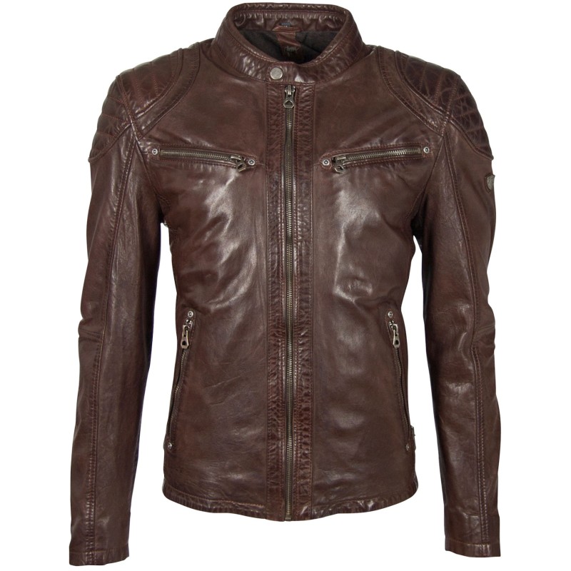 Geaca de Piele Naturala Barbati Gipsy Maro Inchis GBArny STUV – IMBRACAMINTE