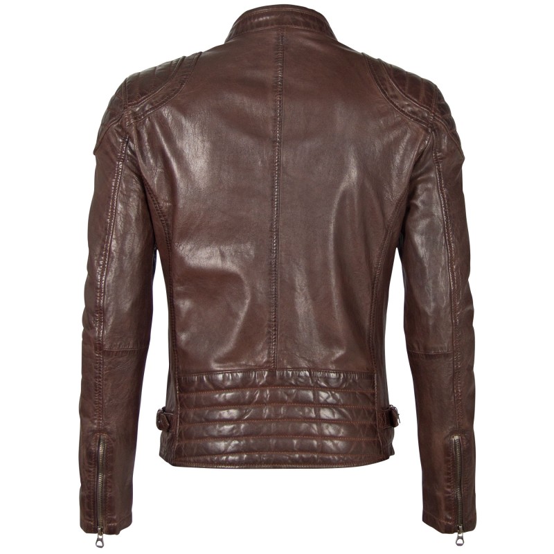 Geaca de Piele Naturala Barbati Gipsy Maro Inchis GBArny STUV – IMBRACAMINTE