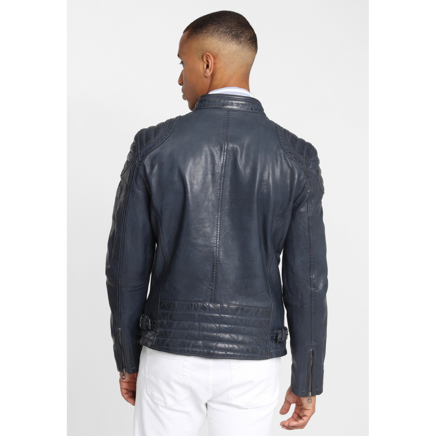 Geaca de Piele Naturala Barbati Gipsy Bleumarin GBArny STUV – IMBRACAMINTE