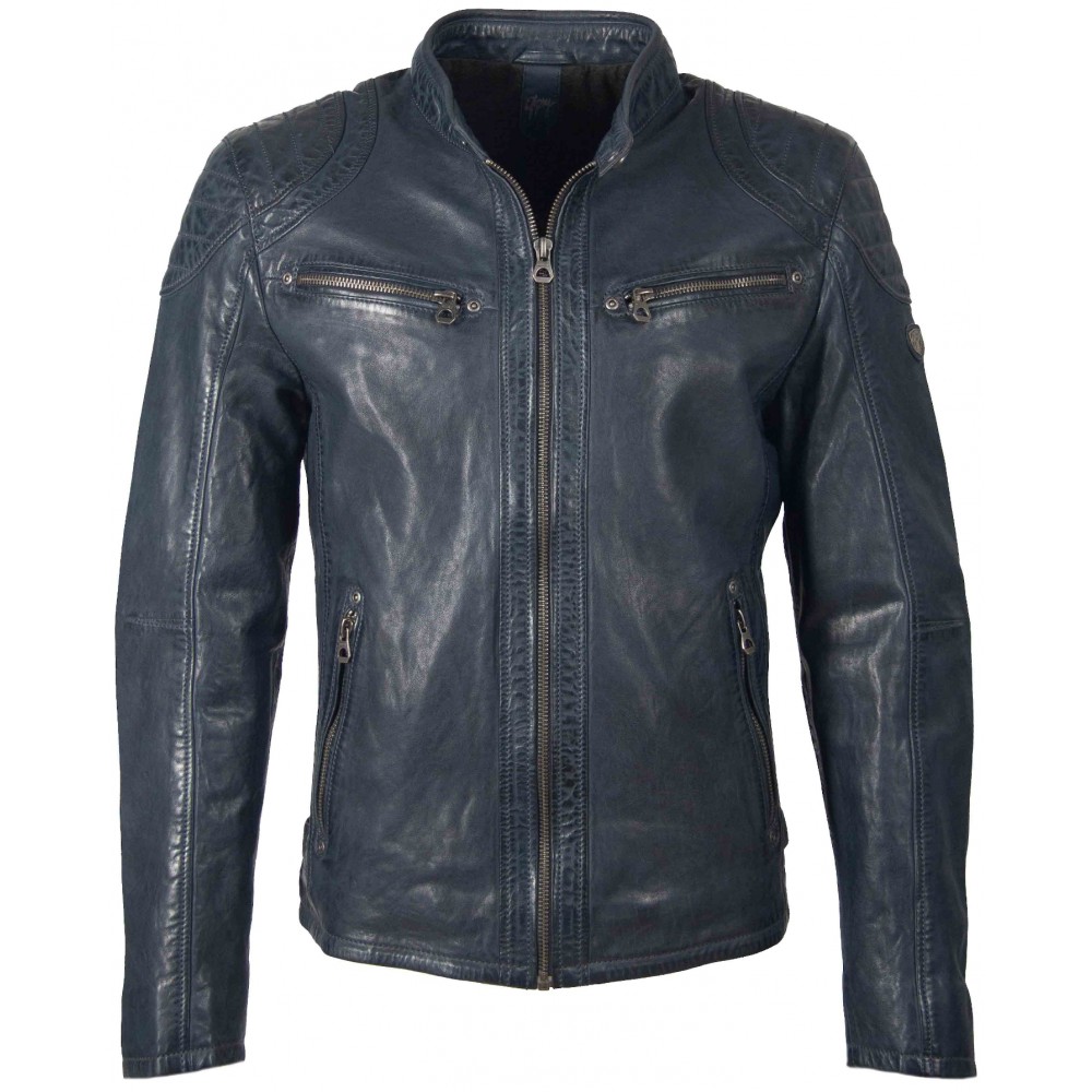 Męska kurtka skórzana Gipsy granatowa GBArny STUV - readytowear