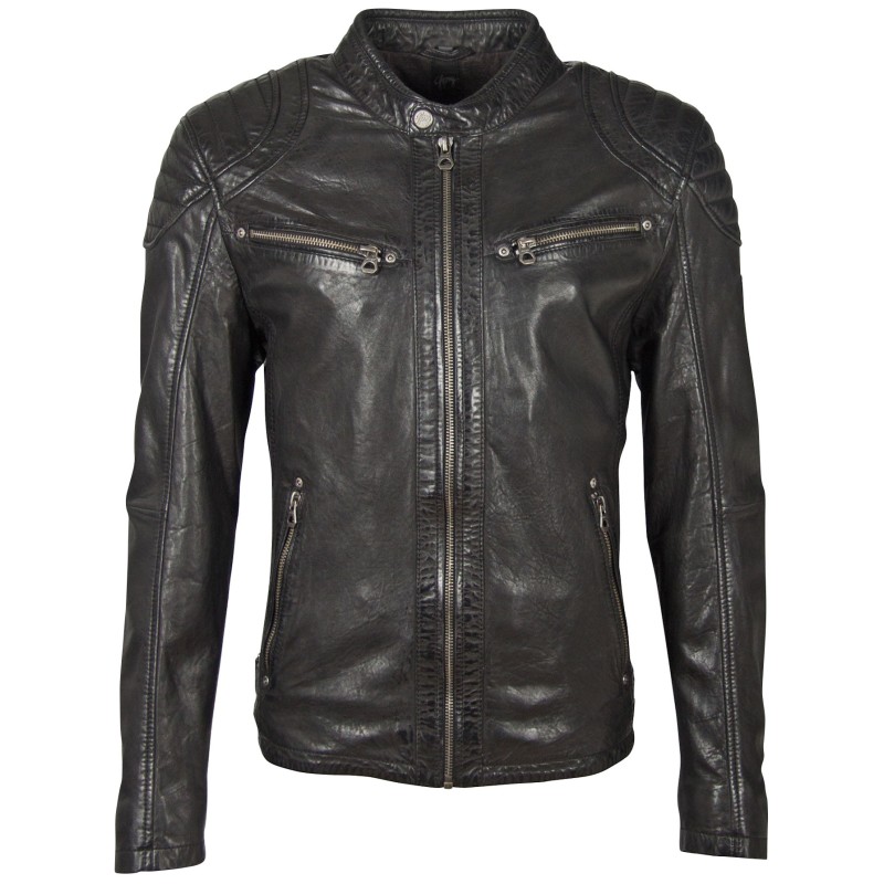 Geaca de Piele Naturala Barbati Gipsy Neagra GBArny STUV – IMBRACAMINTE