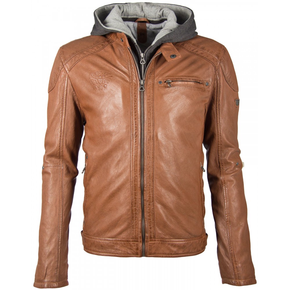 Geaca de Piele Naturala Barbati Gipsy Coniac GBArris NSLV - readytowear