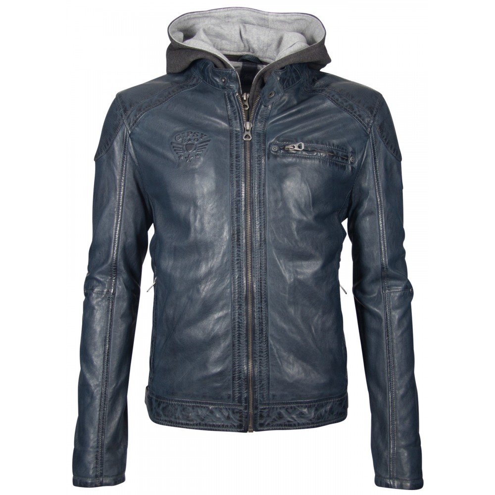 Geaca de Piele Naturala Barbati Gipsy Bleumarin GBArris NSLV Geaca de Piele Naturala Barbati Gipsy Bleumarin GBArris NSLV - readytowear.ro