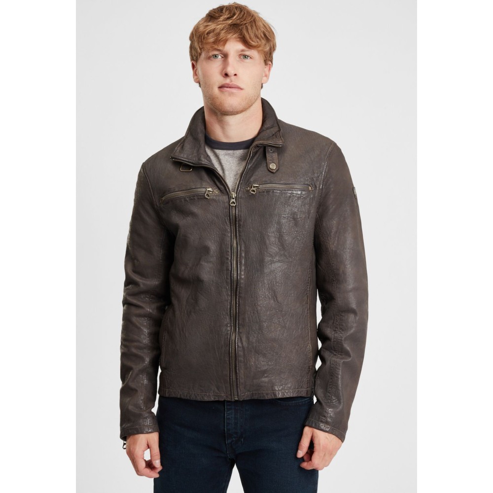 Geaca de Piele Barbati Gipsy Gri Inchis GBBartos SF LCOUNTV geci de piele - readytowear.ro