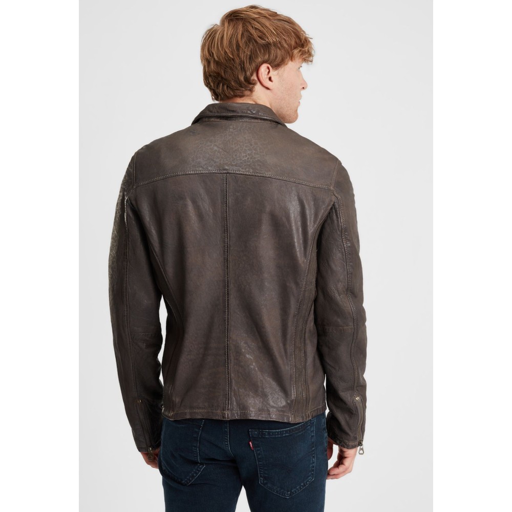 Geaca de Piele Barbati Gipsy Gri Inchis GBBartos SF LCOUNTV geci de piele - readytowear.ro